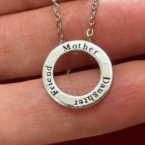Silver Mother Daughter Friend Necklace